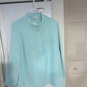MARY G MILDRED HOIT PALE BLUE TOP XL LIKE NEW